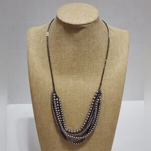 J.‎ CREW gunmetal faux pearl multi strand necklace new!!!